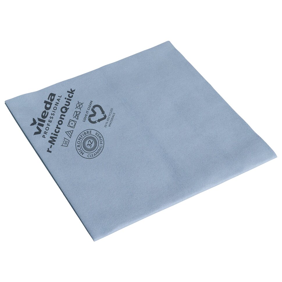 Салфетки VILEDA PROFESSIONAL "МикронКвик" КОМПЛЕКТ 5 шт., микроволокно, синий, 38х40 см, 170635, 703608