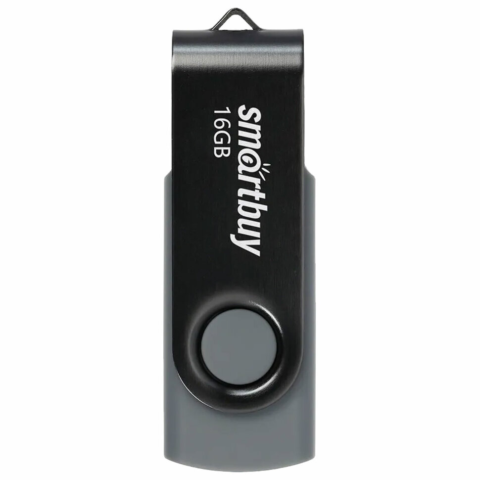 Флеш-диск 16 GB SMARTBUY Twist USB 2.0, черный, SB016GB2TWK, 513907