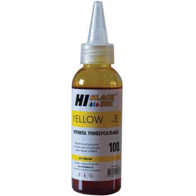 Чернила HI-BLACK для EPSON (Тип E) универсальные, желтые, 0,1 л, водные, HB-EPS-Y-100ML, 361516
