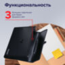 Папка-портфель пластиковая BRAUBERG А4+ (390х260х40 мм), 3 отделения, фактура линейная, черная, 221389, 221389