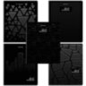 Тетрадь А5, 48 л., BRAUBERG, скоба, клетка, матовая ламинация, выборочный лак, "Black" (микс в спайке), 404375, 404375