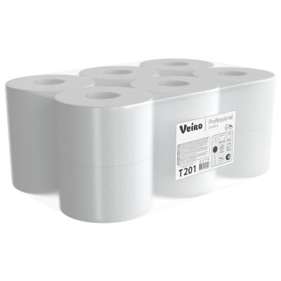 Бумага туалетная 200 м, VEIRO Professional (Система T2), КОМПЛЕКТ 12 шт., COMFORT, T201, 118709