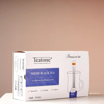 Чай TEATONE черный с чабрецом, 100 стиков по 1,8 г, 101, 622806