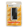 Хаб USB 2.0, 4 порта, порт для питания, черный, DEFENDER QUADRO INFIX, 83504, 511117