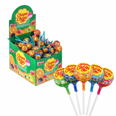 Карамель CHUPA CHUPS (Чупа-Чупс) фруктовая с соком + кола, 12 г, 61888, 100 штук, 620485