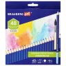 Карандаши художественные цветные акварельные BRAUBERG ART CLASSIC, 48 цветов, грифель 3,3 мм, 181532, 181532