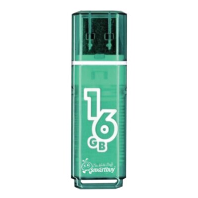 Флеш-диск 16 GB, SMARTBUY Glossy, USB 2.0, зеленый, SB16GBGS-G, 512192