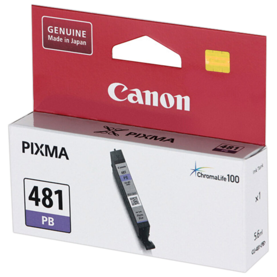 Картридж струйный CANON (CLI-481PB) для PIXMA TS8140/TS8240/TS9140, фото синий, ресурс 1660 страниц, оригинальный, 2102C001, 363292