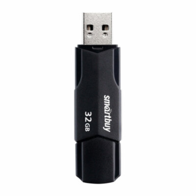 Флеш-диск 32GB SMARTBUY Clue USB 2.0, черный, SB32GBCLU-K, 513786
