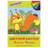 Картон цветной А4 немелованный, 10 листов, 10 цветов, в папке, ЮНЛАНДИЯ, 200х290 мм, "Бельчонок", 113555, 113555