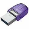 Флеш-диск 64 GB KINGSTON DataTraveler microDuo 3C, разъем USB 3.2, Type-C, фиолетовый, DTDUO3CG3/64GB, 514072