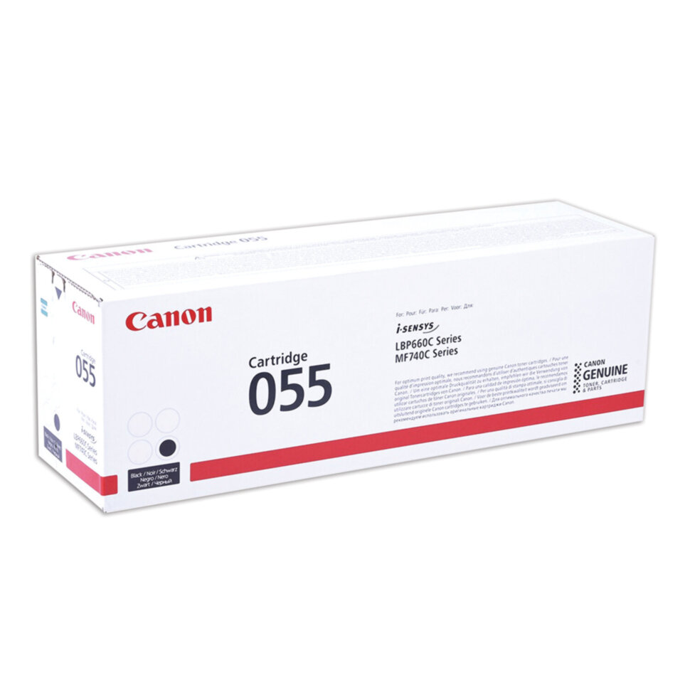 Картридж лазерный CANON (055BK) для LBP663/664/MF742/744/746, черный, оригинальный, ресурс 2300 страниц, 3016C002, 363330