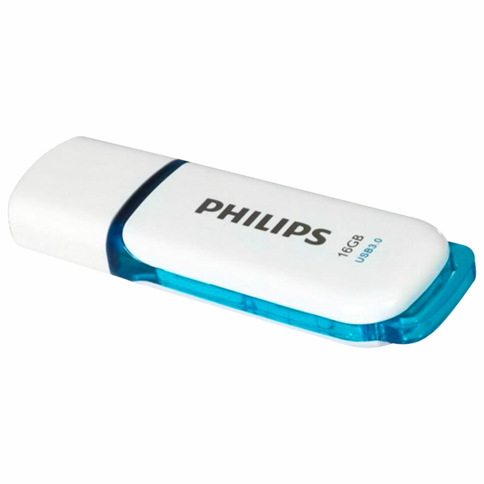 Флеш-диск 16 GB PHILIPS SNOW, разъем USB 3.0, синий, FM16FD75B/97, 514083