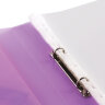 Папка для портфолио ребенка, 2 кольца, 20 файлов, полупрозрачная фиолетовая, ЮНЛАНДИЯ, 129802, 129802