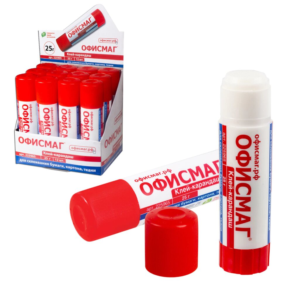 Клей-карандаш ОФИСМАГ, 25 г, 225965, 225965