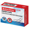 Скрепки большие EXTRA BRAUBERG 50 мм никелированные 50 штук, 271314, 271314