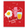 Тетради КОМПЛЕКТ 5 шт. А5, 48 л., BRAUBERG скоба, клетка, TWIN лак, "Funny Food", 404397, 404397