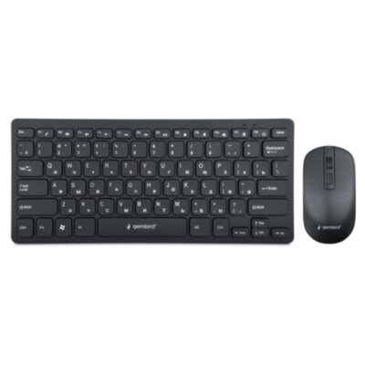 Набор беспроводной GEMBIRD KBS-9100, клавиатура 78 клавиш, мышь 4 кнопки, 1600 DPI, 2.4 ГГц, черный, 514300
