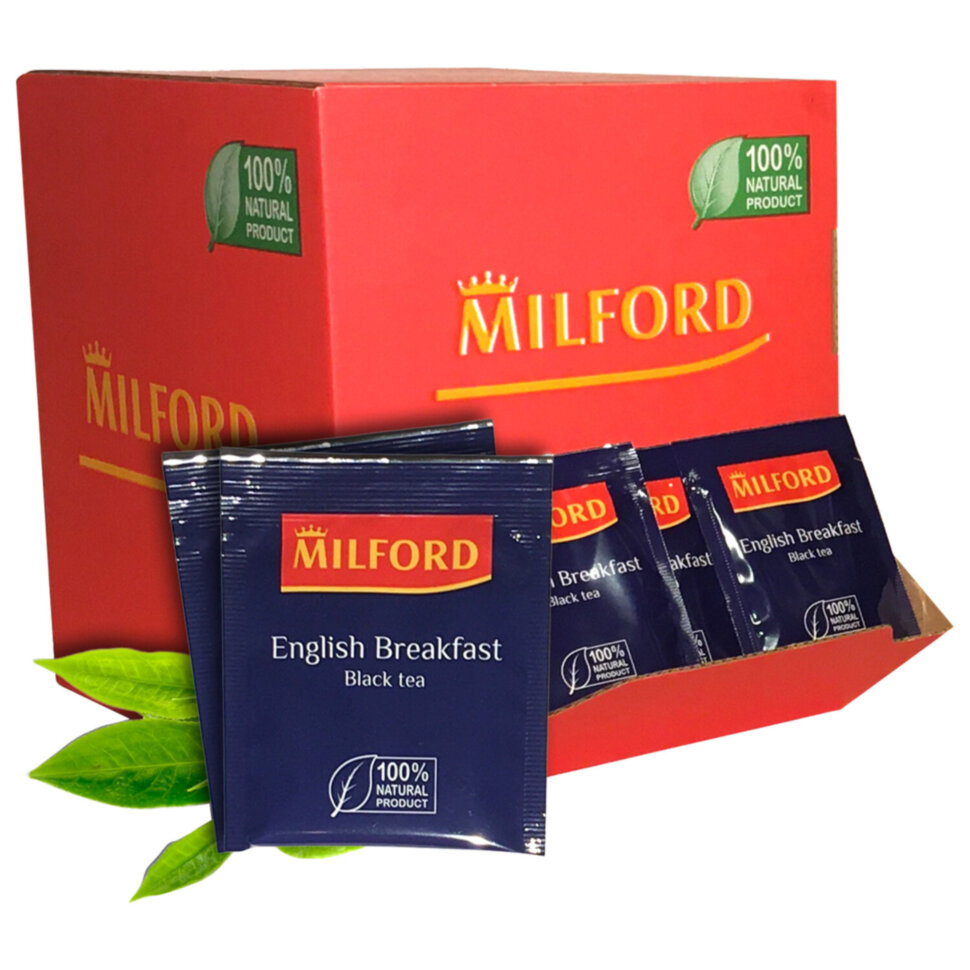 Чай MILFORD "English Breakfast" черный, 200 пакетиков в конвертах по 1,75 г, 6990 РК, 622126