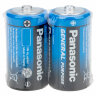 Батарейки КОМПЛЕКТ 2шт., PANASONIC D R20 (373), солевые, в пленке, 1.5 В, 450407